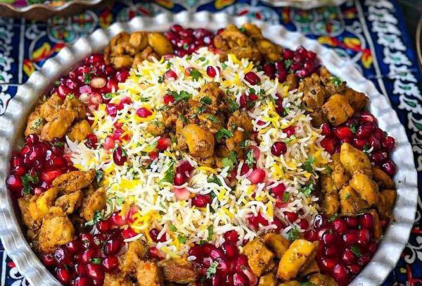 طرز تهیه انار پلو شیرازی با گوشت قرمز